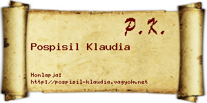 Pospisil Klaudia névjegykártya